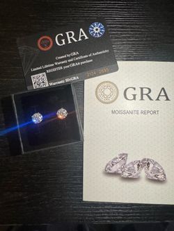 GRA certified Moissanite Earrings - 8mm