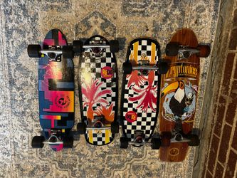 Set of four skateboards