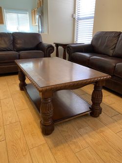 Leather couch and sofa