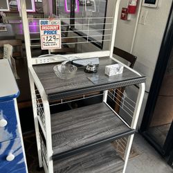 Microwave Cart Rack With Power Outlet