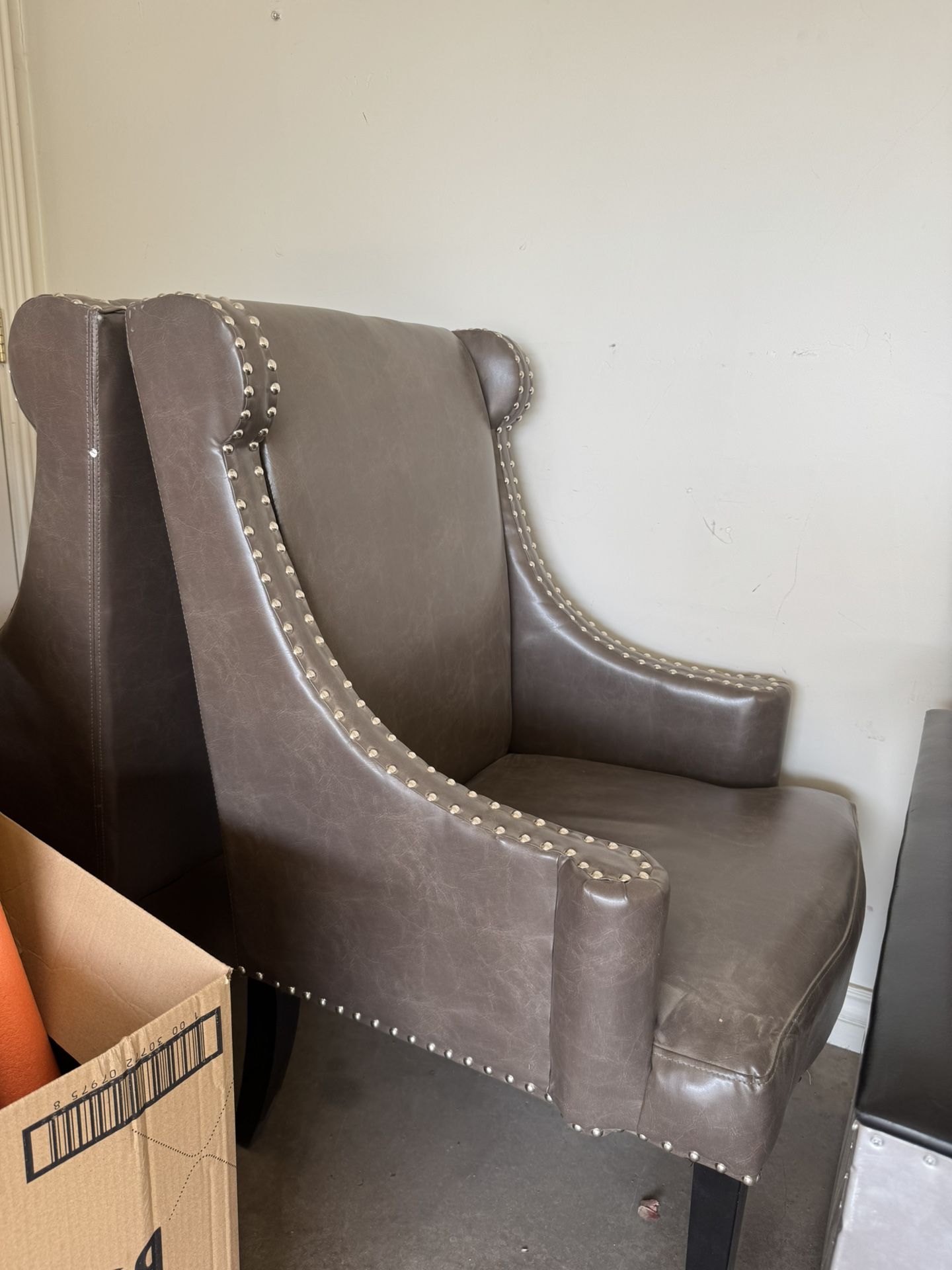 Gray Wing-back Chair (2 Available)