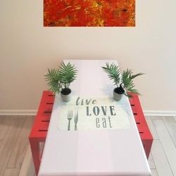 ‼️PRICE DROP ..... 3~PIECE SOLID WOOD RED BARSTOOL SET ..... $175.00 