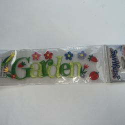 Garden Title Embroidered Scrapbook Stickers (SPEMB13)