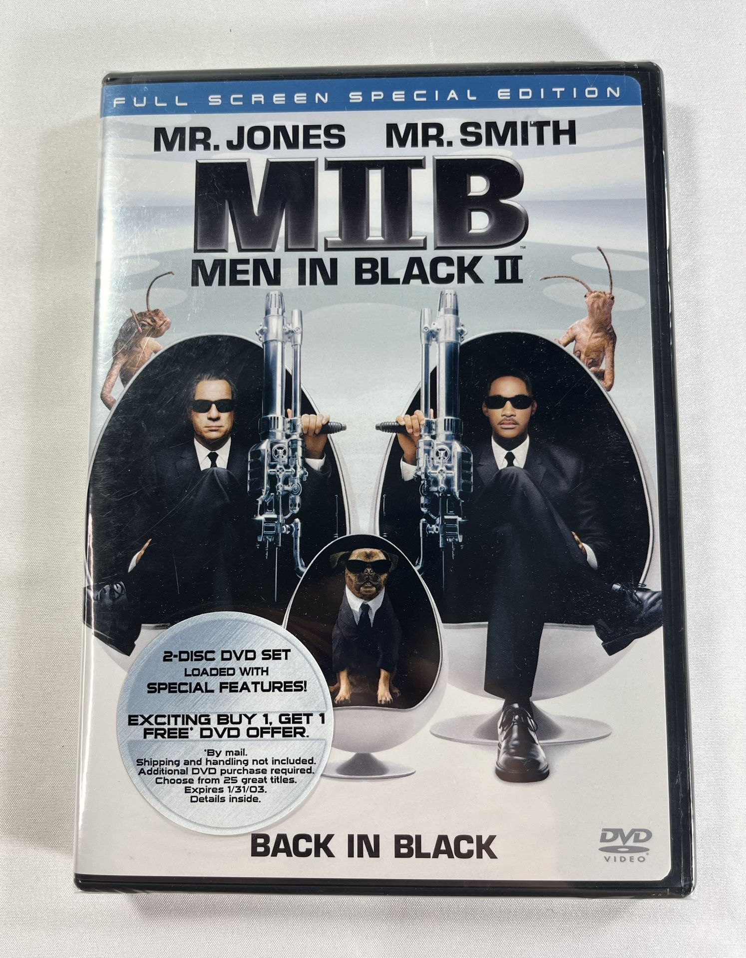 Men in Black II DVD 2002 2-Disc Set Special Edition Full Screen Factory Sealed