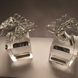 Set Crystal Horse Bookends