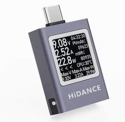 13 in 1 DC 4.5-50V 0-12A Multi-function Digital Display DC Voltage Ammeter Power Meter Type-c Cell Phone Charging PD3.1 Tester