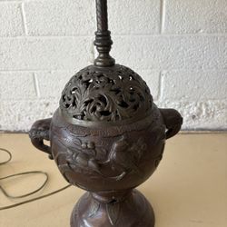 Antique bronze table lamp