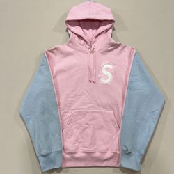  Supreme S Logo Split Hooded Sweatshirt 'Light Pink' Men’s Medium 