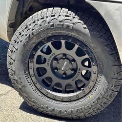 Method MR305 Double Black 17x8.5 6x139.7 +0 265/70R17 Falken Wildpeak AT4W Rims + Tires Package Deal