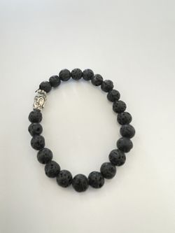 Lava Stone Beads Bracelet with Buddha’s Head