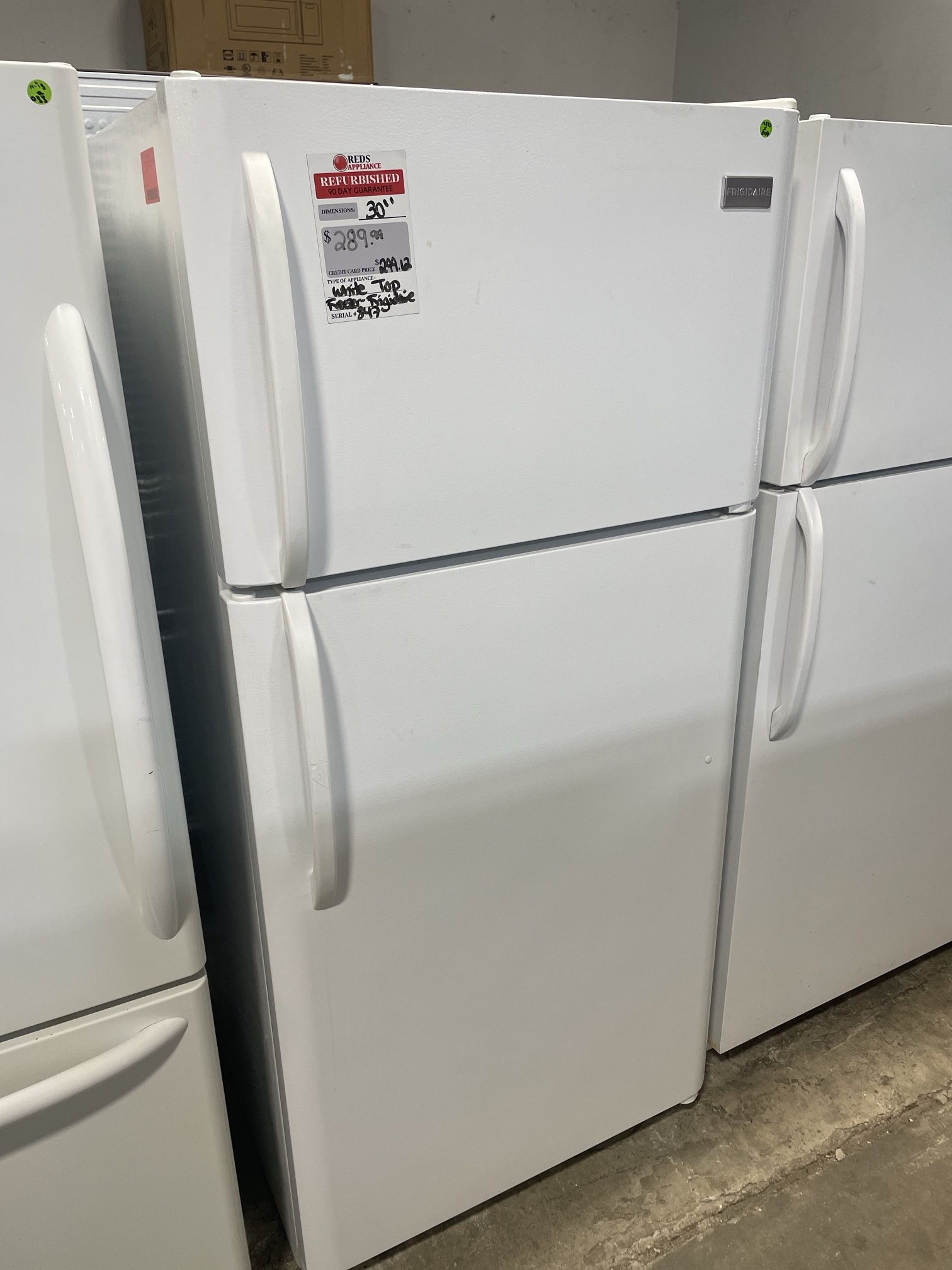 White 30 Inch Refrigerator Frigidaire