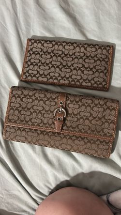 Vintage Coach Signature Canvas Slim Envelope Wallet