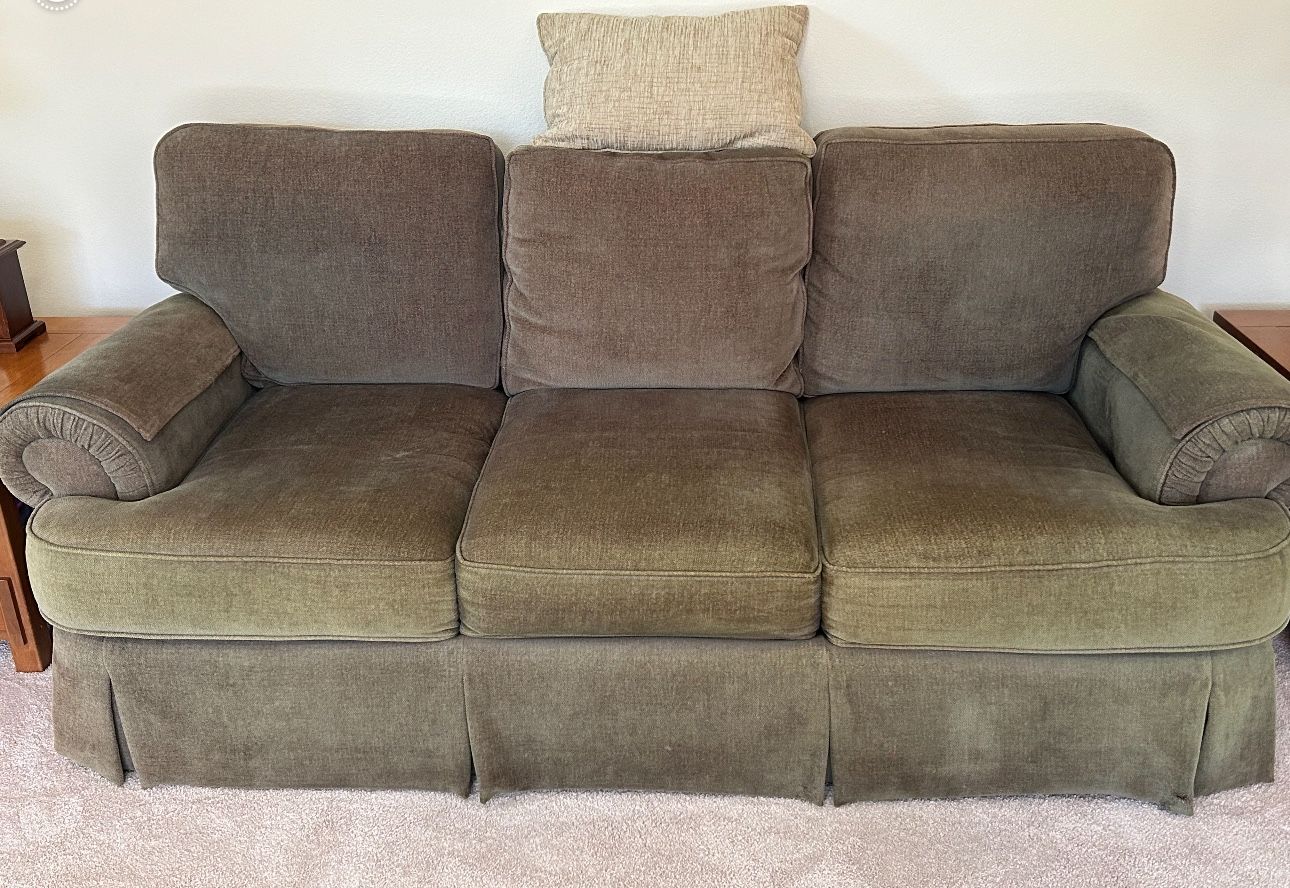 Flexsteel Green Fabric Sofa