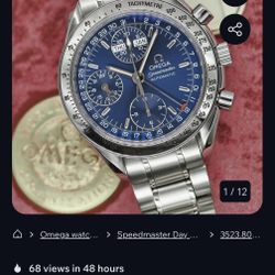 Omega Speedmaster Day Date Blue Dial Watch Watch Ref:175.0044 