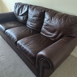 Brown Leather Couch andChair Set 