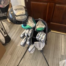 COMPLETE GOLF SET IRONS WOODS DRIVER HYBRID WEDGES PUTTER BAG