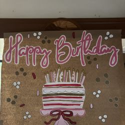 Pink Birthday Banner