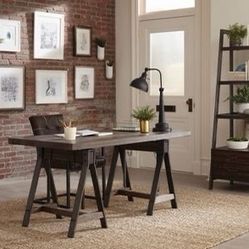 Brand New Adjustable Burnished Cognac Desk