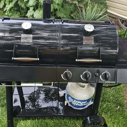 Oklahoma Joe's Longhorn Gas Grill Charcoal Combo Smoker