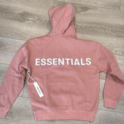 Fear Of God Essentials Hoodie Pink Back Logo Only 