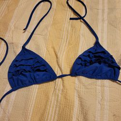 Hollister Ruffled Blue Bikini Top