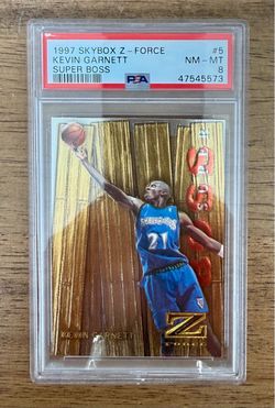 1997 Skybox Z-Force Kevin Garnett #5 Super Boss Embossed PSA 8 LOW POP Twolves