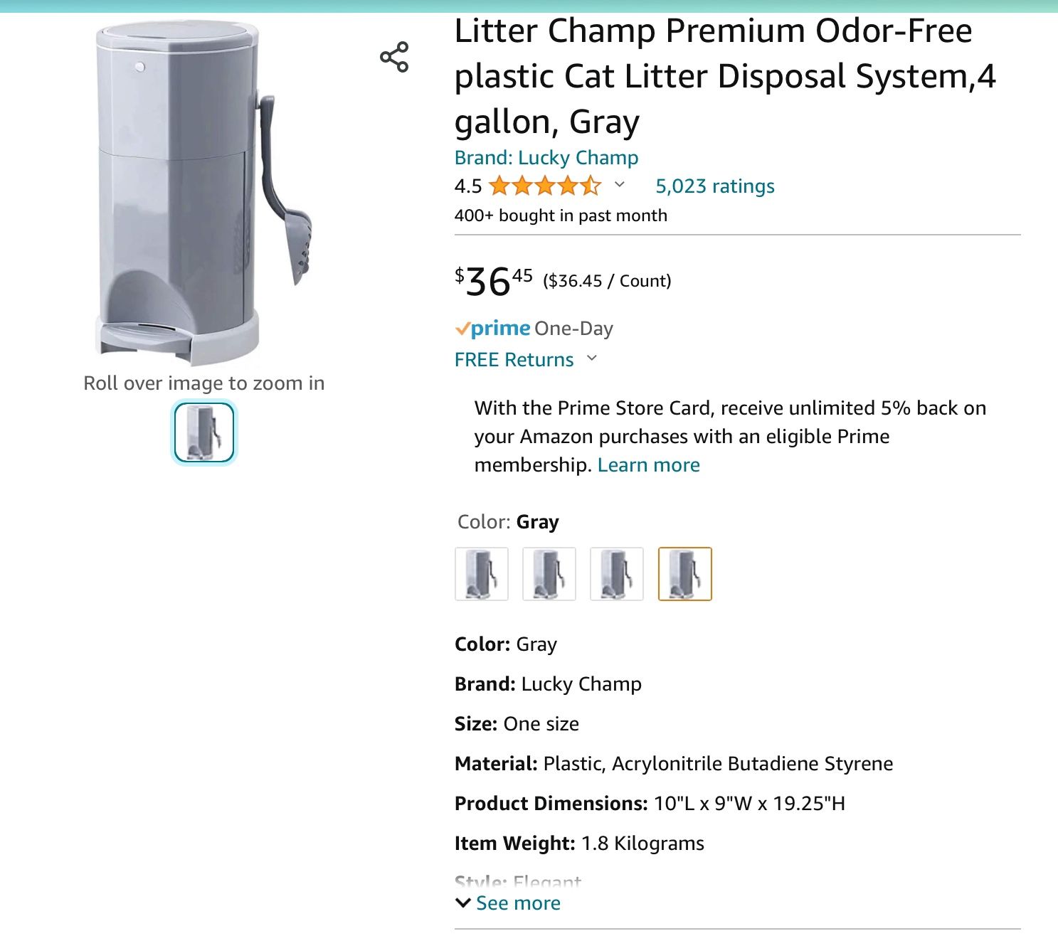 Litter Disposal Container 