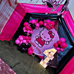 Hello Kitty Backdrop , Balloons 