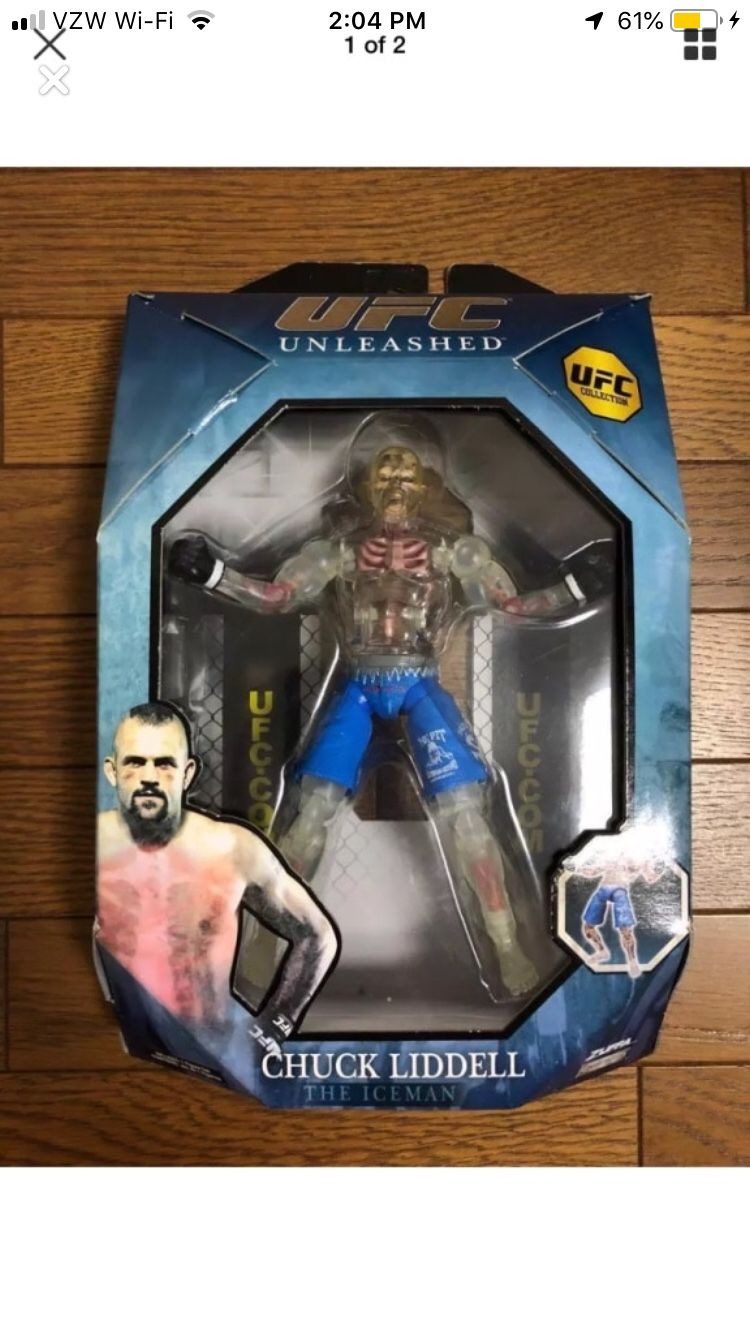 BRAND NEW UFC UNLEASHED CHUCK THE ICEMAN LIDDELL, OUT OF PRINT LIMITED FIGURE, GLOWS IN THE DARK, ULTIMATE FIGHTING CHAMPIONSHIP,