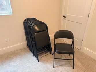 Black folding chairs