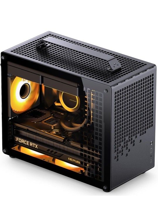 JONSBO/JONSPLUS Z20 Black Micro-ATX Mini Tower PC Case,with Detachable Carrying Handle, Mini Size, High-Performance Hardware Compatible, Support 240AI