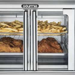 Gourmia French Door 6-Slice Digital Toaster Oven Air Fryer, 19 One-Touch Presets, 24L, Stainless Steel