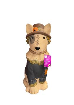 Bull terrier scarecrow