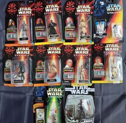 Star Wars Episode 1 & POTF Carded Action Figure Lot of 10 Sealed