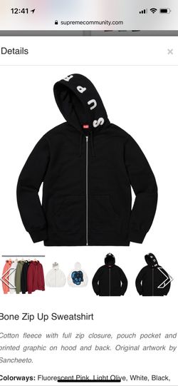 supreme bone zip up