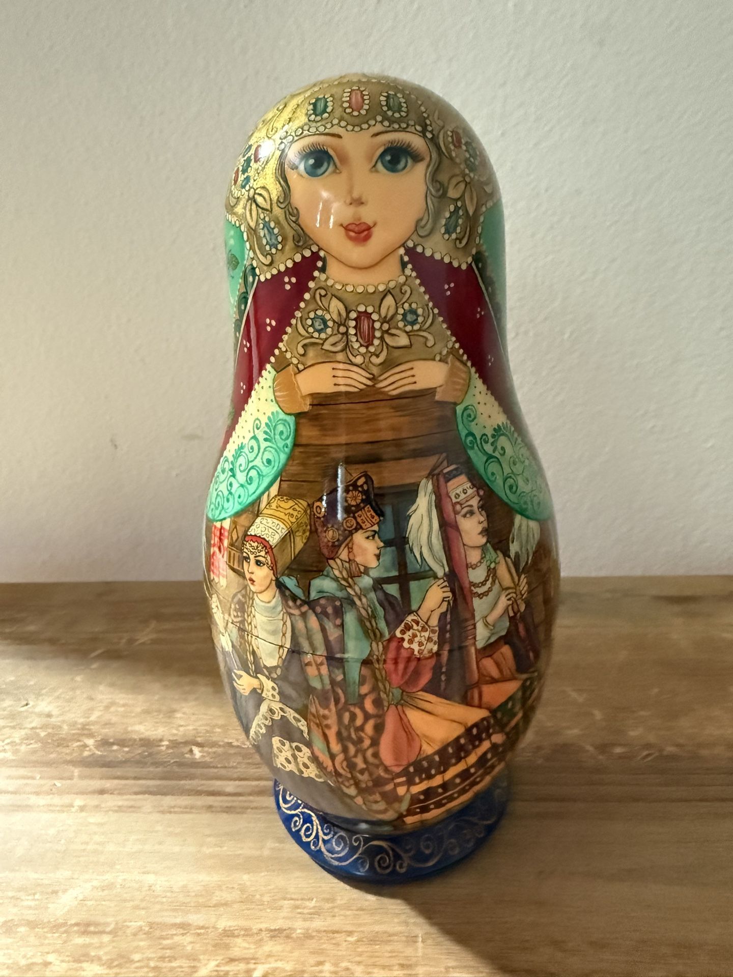 7 Pieces Fairy Tale Matryoshka Dolls Signed by artist