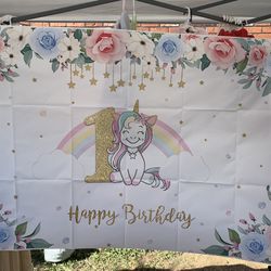1st Bday Unicorn Banner