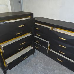 2 dresser black and gold