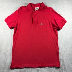 Lacoste Polo Shirt Men’s 5 Red Crocodile Logo Tennis Golf Performance #11A