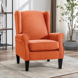 Modern Accent Chair, Chenille Fabric Armchair (Orange, Gray) $69.99