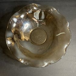 Peach/pink Depression Glass Bowl