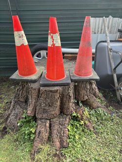 3 Tall Safety Cones 