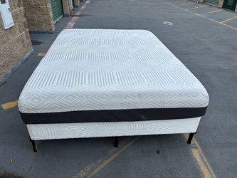 Queen Mattress with Box Spring and Frame