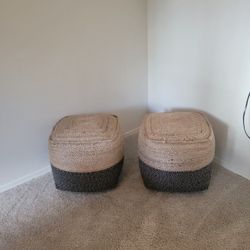 Two Boho Puffed Stools