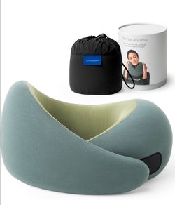 Ostrichpillow Go Neck Pillow, Travel Pillows for Airplanes, Premium Memory Foam Travel Pillow, 360º Ergonomic Design, Asymmetrical Sides, Travel Bag I