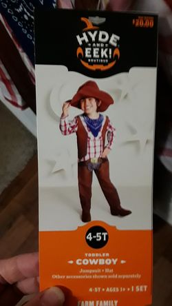 Toddler cowboy costume size 4-5T