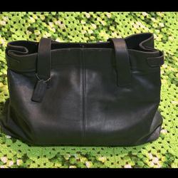 Coach Vintage Bag Purse Large Black Leather Shoulder Tote Laptop Weekend School