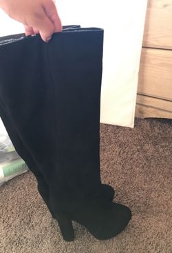 All black long boots