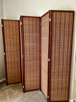 Wood frame with Bamboo panel room divider