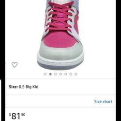 Girl's Jordan Nike Air 1 Mid (GS) Grade School Kids